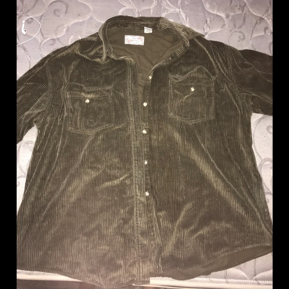 Forest green corduroy button down